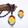 Nuevo Estilo Colgante Vajra Mantra de Vidrio Redondo Ovalado de Plástico Colgante Collar Gran Compasión Nudo Fijo Regalo Budista