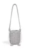 Bolso Cruzado de Mujer Único y Elegante con Nudo de Molino Calado Tejido con Cierre de Cordón, Bolso Cubo, Estilo Vacacional, Versátil Casual