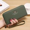Cartera de mujer transfronteriza con cremallera larga, bolso de mano para mujer, cartera de gran capacidad, bolso multitarjeta con estampado de lichi, venta al por mayor