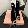 Zapatos de mujer, elegantes de tacón alto, elásticos, botas adelgazantes, botines negros de punta para mujer, botas de moda con hebilla cuadrada de strass, botas de mujer, súper elegantes