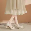 Tacones Altos de Punta Francesa con Lazo de Pedrería para Mujer Zapatos de Boca Baja Completamente de Diamante Tacón de Aguja No Cansan el Pie Zapatos de Regalo para Adultos