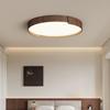 Lámpara de Techo para Dormitorio Estilo Retro, Moderna y Personalizada con Grano de Nogal Redonda Espectro Completo Protección Ocular Lámpara para Sala de Estar