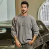 Suéter pesado de chenille retrô americano para homens, marca moderna de inverno quente, suéter básico de tricô de gola redonda solto para homens