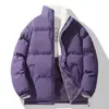 Chaqueta Reversible de Lana de Cordero y Algodón para Hombre, Cuello Alto Otoño e Invierno, Forro Polar, Corte Holgado, Abrigo de Algodón Versátil para Estudiantes