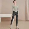 Top de Yoga Talla Grande para Mujer 2026 Primavera Otoño Nuevo Conjunto Deportivo para Correr Camiseta de Manga Larga Entrenamiento Fitness Pantalones de Tiburón