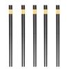 Palillos de aleación para el hogar, palillos negros Jinfu, caja de 10 pares de palillos de restaurante antideslizantes y antimoho en caja, en stock, al por mayor