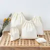 Bolsas de Cordão de Lona Lisas para Atacado, Bolsas de Algodão com Cordão de Arroz Personalizadas, Sacolas de Lona com Impressão de Logotipo Personalizado