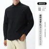 Camisa de Trabalho Masculina de Algodão Puro de Alta Qualidade 2025 Novo Estilo Gola Reversível Casual Solta Versátil Manga Longa Top para Homens