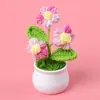 Planta em Vaso Girassol de Lã Acabada, Flor Artificial Lírio-do-Vale, Decoração de Mesa Tulipa, Presente de Dia dos Namorados para Professores e Colegas