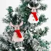Rena de Pelúcia de Natal Pingente de Madeira Festa de Natal Decoração de Casa Ornamento Pendurado Árvore de Natal Arranjo DIY Pingente