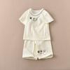 Conjunto infantil de shorts e camiseta de manga curta para meninos e meninas, roupa de casa, algodão com amônia, solto, popular, Songyou xisongwu, exportação para o Japão A