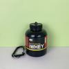 Fabricante 30g 45g 60g Funil de Proteína em Pó Conveniente Portátil Mosquetão Grande Recipiente de Pó em Formato de Barril Fitness 100ml