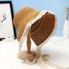 Chapéu de palha de renda novo para primavera e verão, chapéu de pescador para passeios ao ar livre, chapéu de balde com sino para proteção solar, chapéu de sol, chapéu da moda