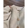 Cardigã de Malha com Gola Redonda e Botão Pequeno Dourado para Mulheres, Jaqueta Top Estilo Coreano, Top Jovem Macio e Relaxado Primavera 2026