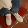 Zapatos Casuales Más Cómodos y Deportivos Mary Jane de Piel de Vaca Hebilla de Cinturón con Remache Lazo Punta Redonda Piel Genuina para Mujer 2026 Primavera