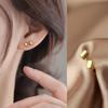 Brincos Quadrados de Prata de Lei S925 Ouro 14K, Brincos Simples e Compactos para Suportar Orelhas Furadas, Brincos Personalizados, Estilo Frio