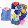 Chaleco Polar para Niños Otoño e Invierno Engrosado Cálido con Capucha para Niños y Niñas
