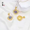 Pingente de Flor de Esmalte Cloisonné Pérola Estilo Chinês Acessórios para Pulseira Colar DIY Pingente de Ouro 18K Atacado