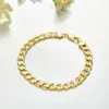 Cadena Cubana Xuping Transfronteriza Europea y Americana Chapada en Color 14K, Pulsera Sencilla y Elegante con Broche Japonés, Procesamiento y Personalización de la Cadena