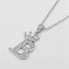 Colgante de Cobre con Microincrustaciones de Zircón de Venta Caliente Ins Colgante de Letra Inglesa Collar para Mujeres Platino Collar con Colgante de Letra Personalizado