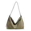 Bolso de hombro simple de lona de lino para mujer, nuevo modelo 2026, diseño de moda de alta gama, bolso tote cruzado de retazos