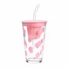 Taza, Taza de Agua de Aspecto Elegante, Taza de Regalo para Niñas, Taza de Separación de Té y Agua, Vaso con Pajita, Taza para Preparar Té, Taza para Té de Flores