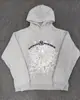 Sudadera con capucha de forro polar grueso de peso pesado 450 g, original de ultramar, para hombre, con estampado de espuma de Araña Sp5Der
