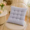 Cojín cuadrado de poliéster-algodón para todas las estaciones, almohadilla gruesa para silla de oficina, almohadilla para silla de dormitorio, resistente al desgaste, cálido, con correas, almohadilla para silla de comedor