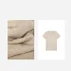 Verano Femenino Casual Simple Versátil Cómodo Absorbente de Sudor Cáñamo Puro Manga Corta Camiseta Top de Punto 2024247