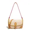 Bolsa Quadrada Pequena de Luxo Fashion Vintage para Mulheres 2026 Nova Bolsa Sela com Estampa Retrô Color-Blocking Bolsa de Ombro Bolsa Transversal para Mulheres