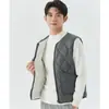 Colete Masculino Novo Outono e Inverno com Forro de Lã Quente com Zíper Tamanho Grande Roupa Externa Bolso Colete Curto Masculino Diamante 2402