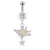 Popular Europeo y Americano Acero Inoxidable Luna Clavo de Ombligo Venta al por Mayor Moda Simple Exquisito Mariposa Anillo de Ombligo Joyería de Piercing Corporal