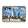 Escena de Arquitectura Urbana Pintura Decorativa de Hierro Galvanizado Estilo Americano Paisaje Pintura Colgante Artesanía