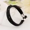 Atacado de Pequenos Acessórios Simples e Artísticos, Pulseiras Simples de Couro Trançado Feitas à Mão, Pulseiras Versáteis Multicamadas de Estilo Vintage Unissex