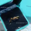 Anel de nó de corda material V ouro anel de nó anel T1 versão estreita com anel estilo diamante ouro rosa ouro 18k versátil melhor amigo