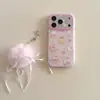 Capa de Celular Miffy Coelho Bolo Rosa para Apple 17 Pro Max iPhone 16P Fofa 15 Pingente 14/13
