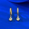 Joyería Mu Jing Europea y Americana AliExpress Transfronteriza Plata S925 Clásico 5mm Amarillo Pequeño Diamante Redondo Oro Aretes de Hebilla para la Oreja