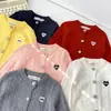 Roupa Infantil Meninas Grandes e Pequenas Bebê Estilo Coreano Suéter com Fio Estilo Ocidental Casual Amor Cardigan de Tricô Jaqueta