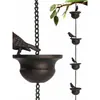 Cadena de lluvia bajante desagüe patio estilo chino hierro forjado decoración jardín exterior villa aleros guía de goteo cadena de lluvia campanilla de viento