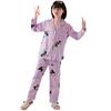 Novos pijamas para meninas Primavera e Outono manga longa Princesa crianças grandes mãe e filha desenho animado lapela pijamas roupa de casa pai e filho