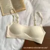 Bestseller transfronterizo sujetador de corte bajo color piel con escote bajo para mujer, sin aros, sin costuras, realce, bustos pequeños se ven más grandes, sujetador