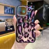Capa de Celular Estampa de Leopardo Cor de Café de Comércio Exterior Adequada para iPhone 17, Sensação de Alto Padrão, Capa de Celular Espessada Anti-Queda para Apple 16/15