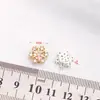 Cuentas espaciadoras de copo de nieve con agujero pasante, incrustadas con circonita, chapadas en oro de 14k que conserva el color, cristal, pulsera de perlas hecha a mano para DIY, accesorios de joyería para abalorios