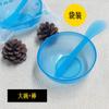 Juego de 2 herramientas de belleza con palillo de ajuste de película y cuenco para mascarilla facial, cuchara para el hogar, cuatro moldes, cepillo de maquillaje de pelo suave para spa