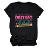 Primeiro Dia Primeiro Dia Amazon Ebay Site Independente Moda Casual Personalizada Camiseta Feminina Gola Redonda Manga Curta