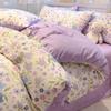 Set de cama de cuatro piezas de algodón 100% puro de dibujos animados para todas las estaciones, sábanas, funda de edredón, sábanas ajustables, juego de cama de tres piezas para dormitorio 4