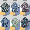 Camisa de Manga Corta de Seda Helada de Verano para Hombre, Camisa Floral Playera de Tendencia Nacional Hawaiana, Camisa Versátil de Estilo Hong Kong Holgado Japonés para Hombre