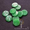 Pendente de Jade verde completo dragão de ferro Sheng verde seco redondo dupla felicidade 23mm para brincos DIY acessórios de joias Hanfu