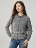 Cárdigan de Punto de Cachemira Estilo Fair Isle Retro para Mujer Otoño Invierno Nuevo Estilo Suéter de Manga Larga con Bloques de Color Abrigo de Lana