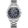 Comércio Exterior NovoLiga de Aço Liga de Prata Pulseira de Aço Calendário de Negócios Moda Masculina Jovem Relógio de Quartzo Fabricante Estoque Pronto